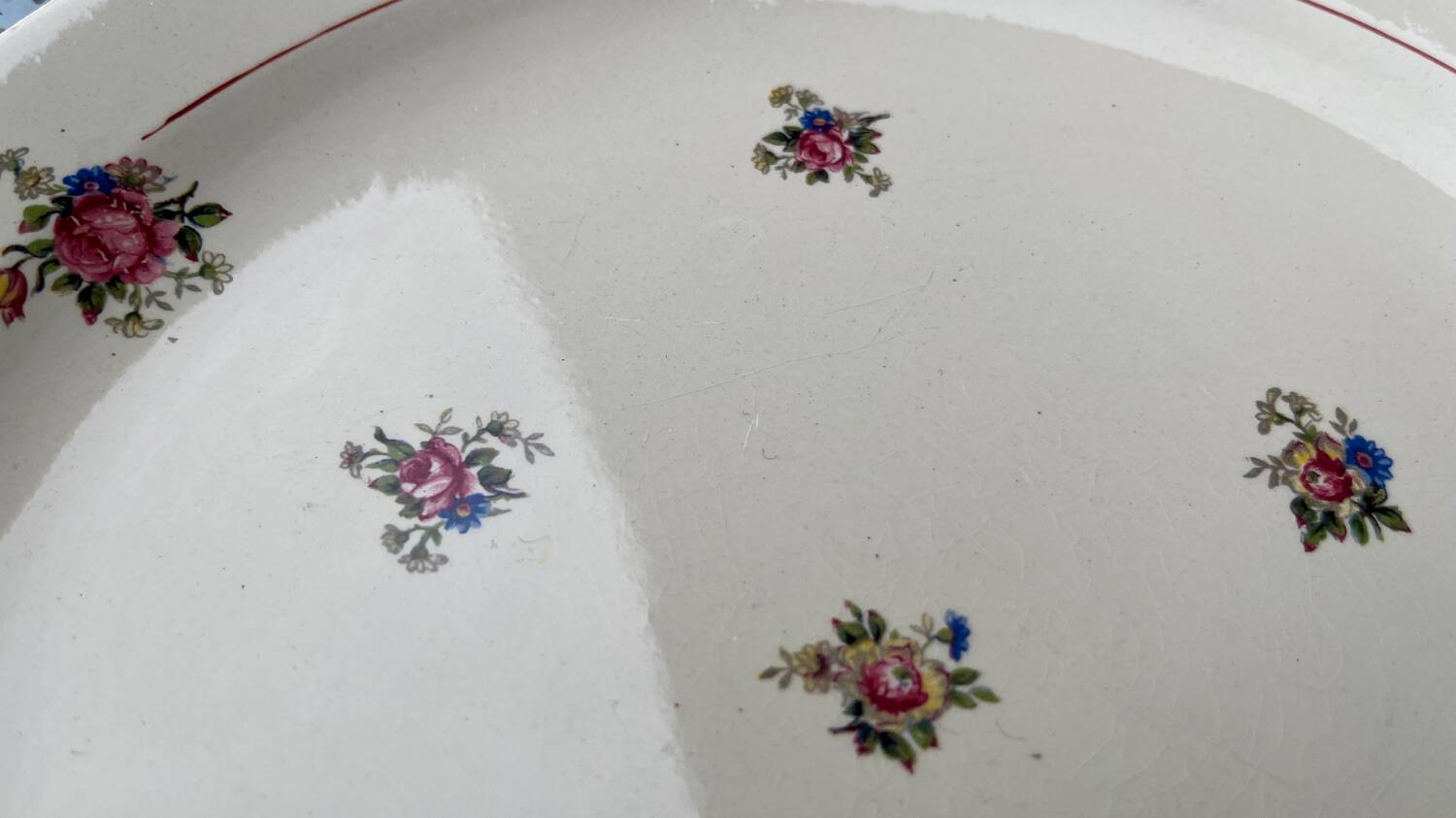 Set of 4 old Salins flat plates