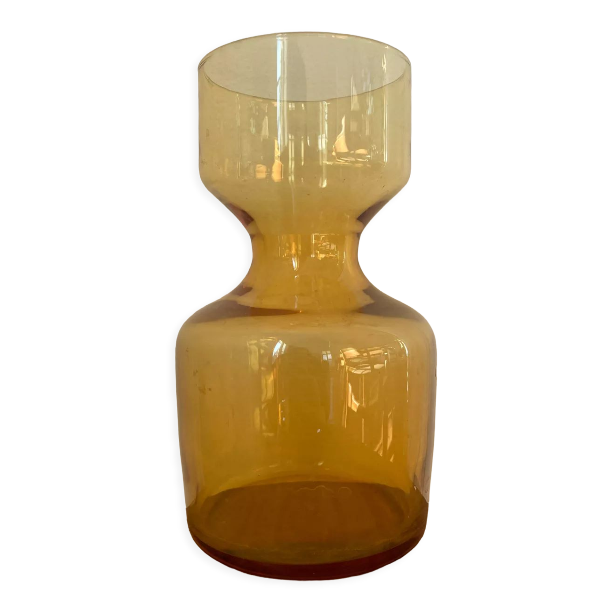 Amber glass vase