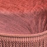 Pair of vintage pink velvet toad armchairs 1960