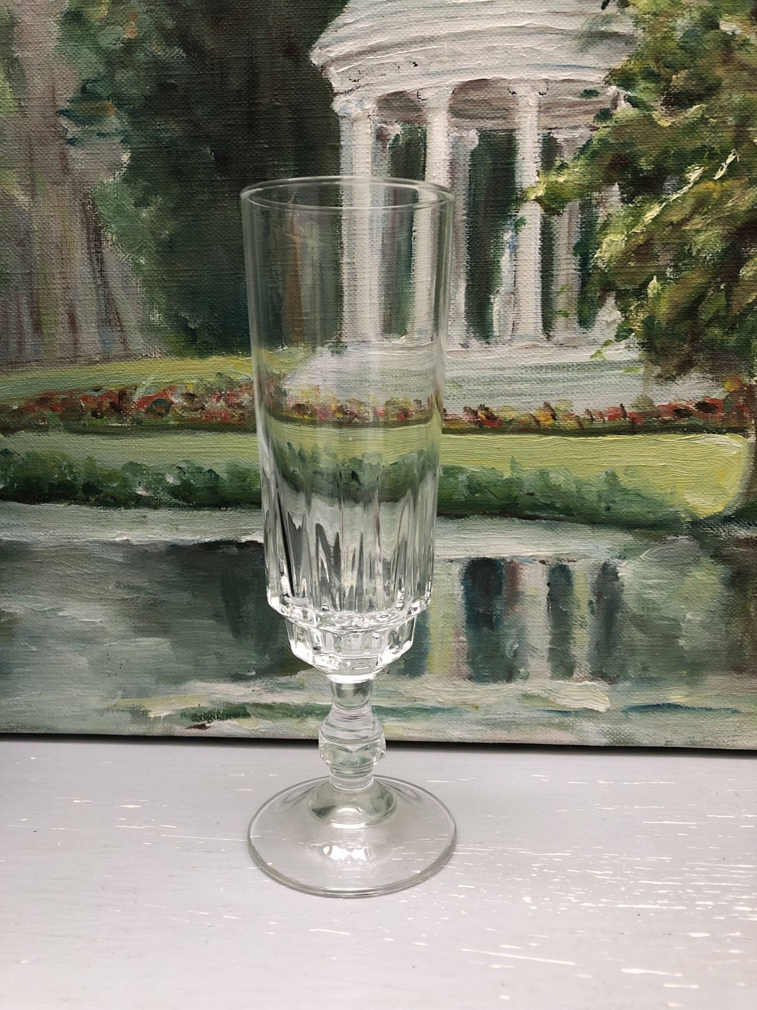 Set of 6 lance model champagne flutes, design made in France from the 1970s.