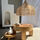 Rattan pendant lamp in the shape of a flower