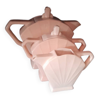 Powder pink Art Deco coffee service L'Amandinoise St Amand