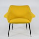 Mid-century armchair Shell, 1960s, NRD, yellow fabric, restored