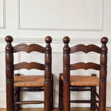 Pair of rustic chairs in the style of Charles Dudouyt.