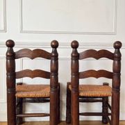 Pair of rustic chairs in the style of Charles Dudouyt.