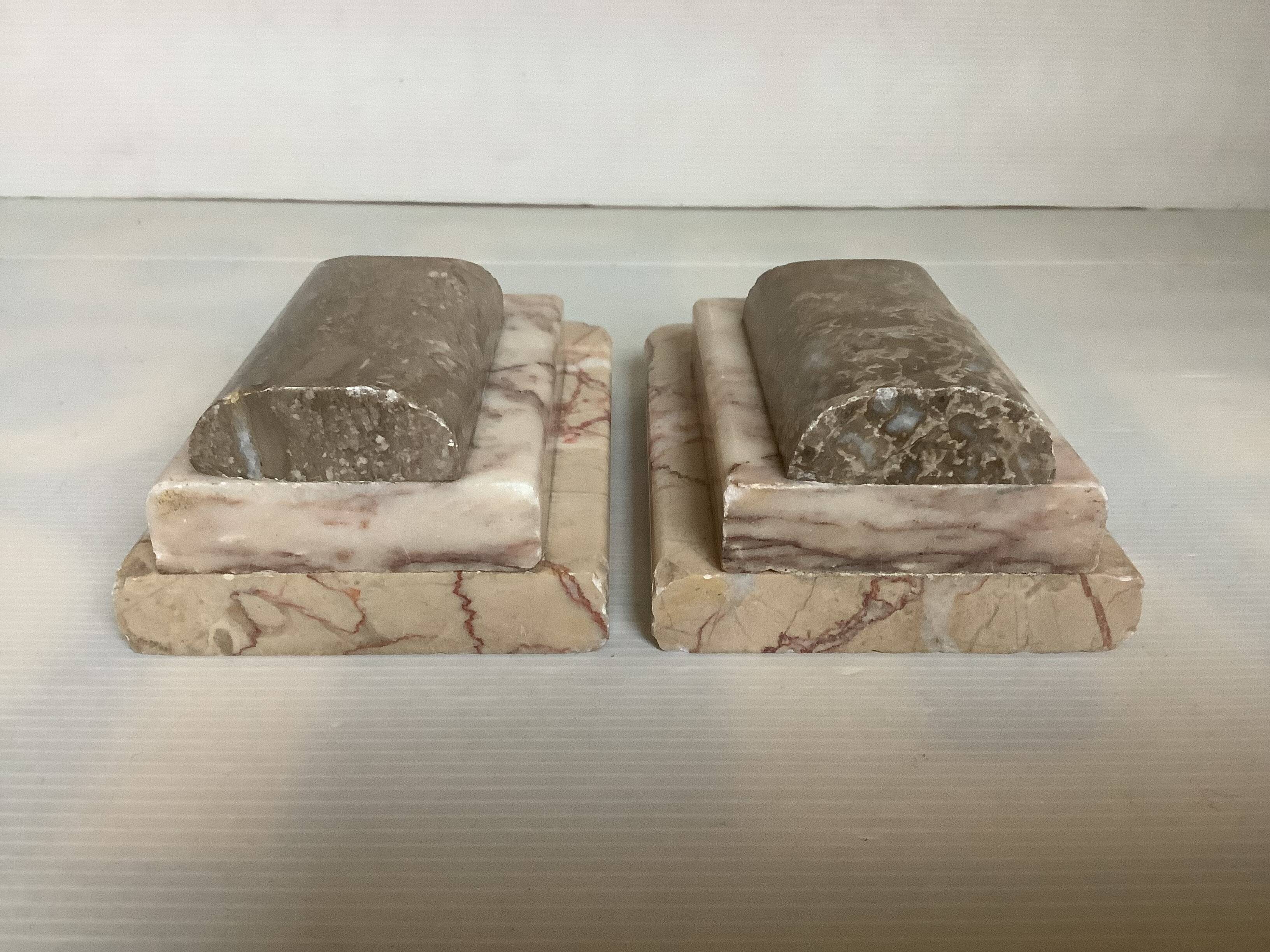 Pair of marble bookends