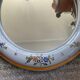 Vintage oval mirror in glazed earthenware