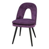 Set of 2 Mid-Century purple velvet chairs with dark stained legs by Antonín Šuman.