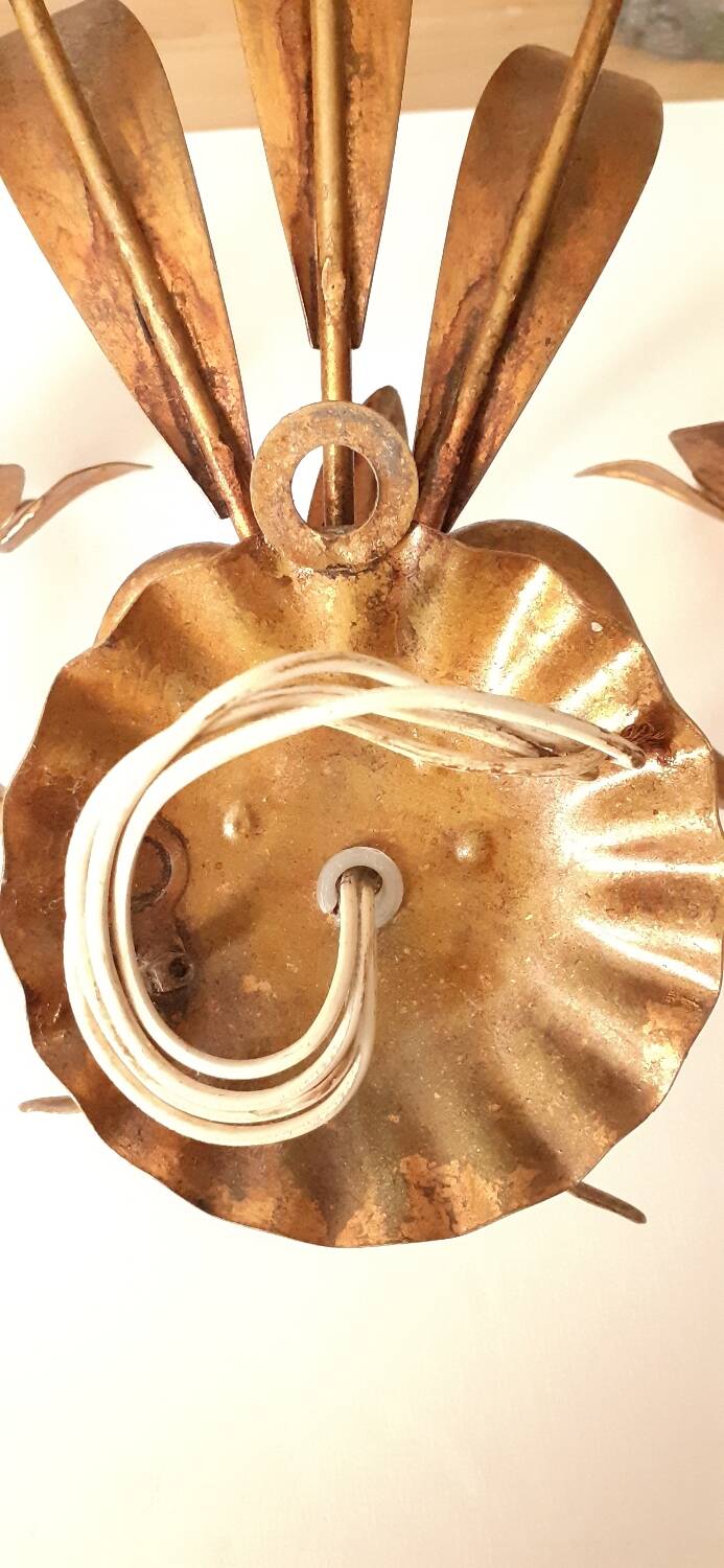 Vintage gold metal wall light