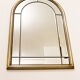 Pair of bevelled mirrors, brass edging frame in brushed wood years Italy 70's