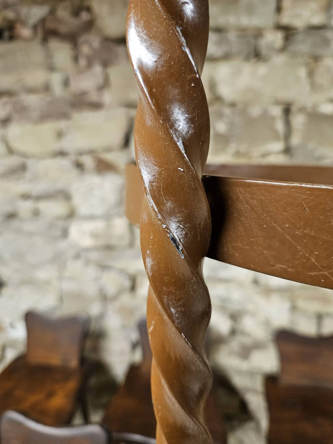 Set of 8 brutalist wrought iron bar stools 1970"