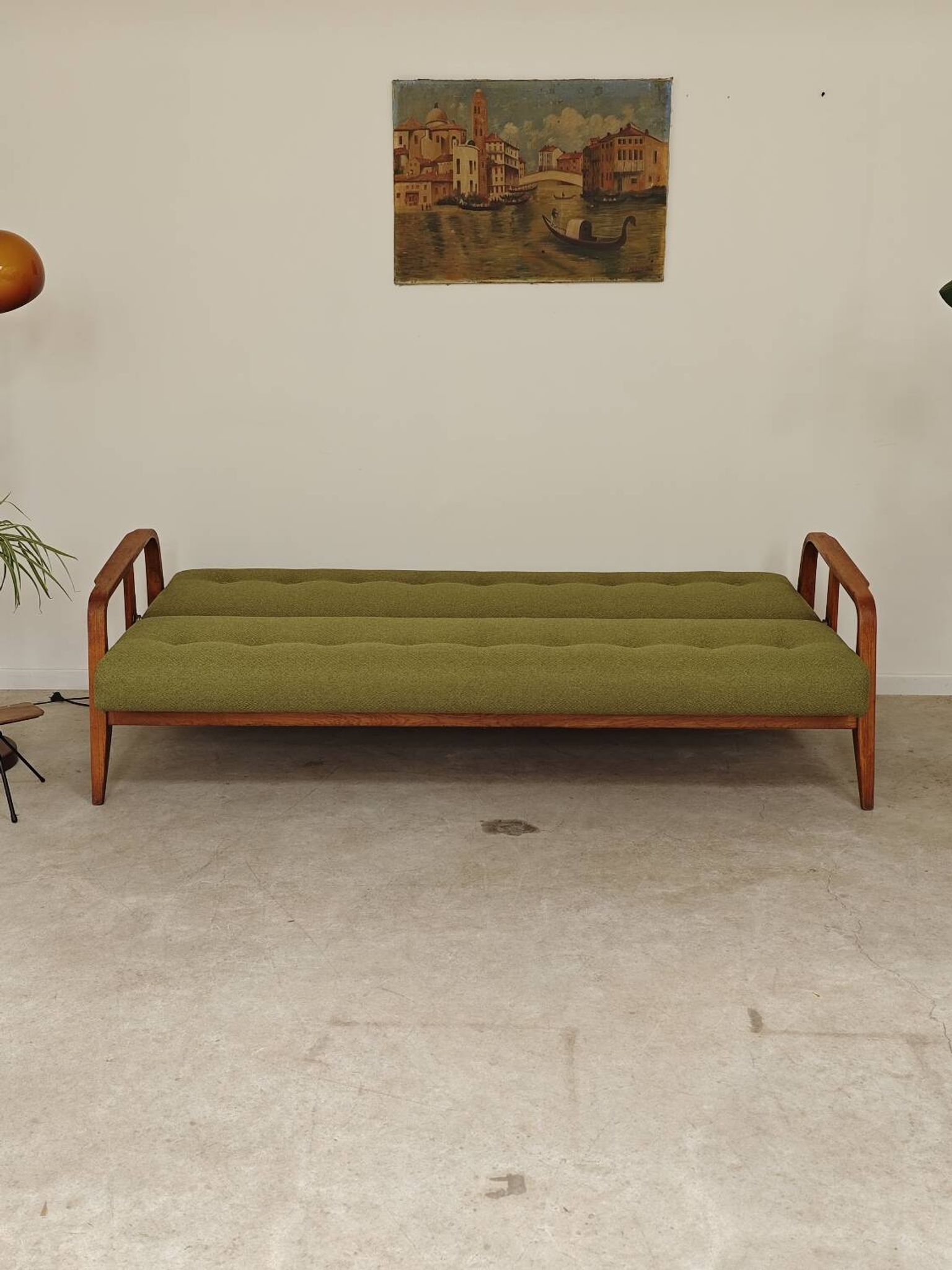 Green Banquette Daybed from Czechoslovakia 1960