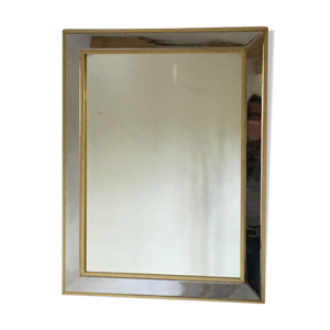 Miroir acier chromé et laiton