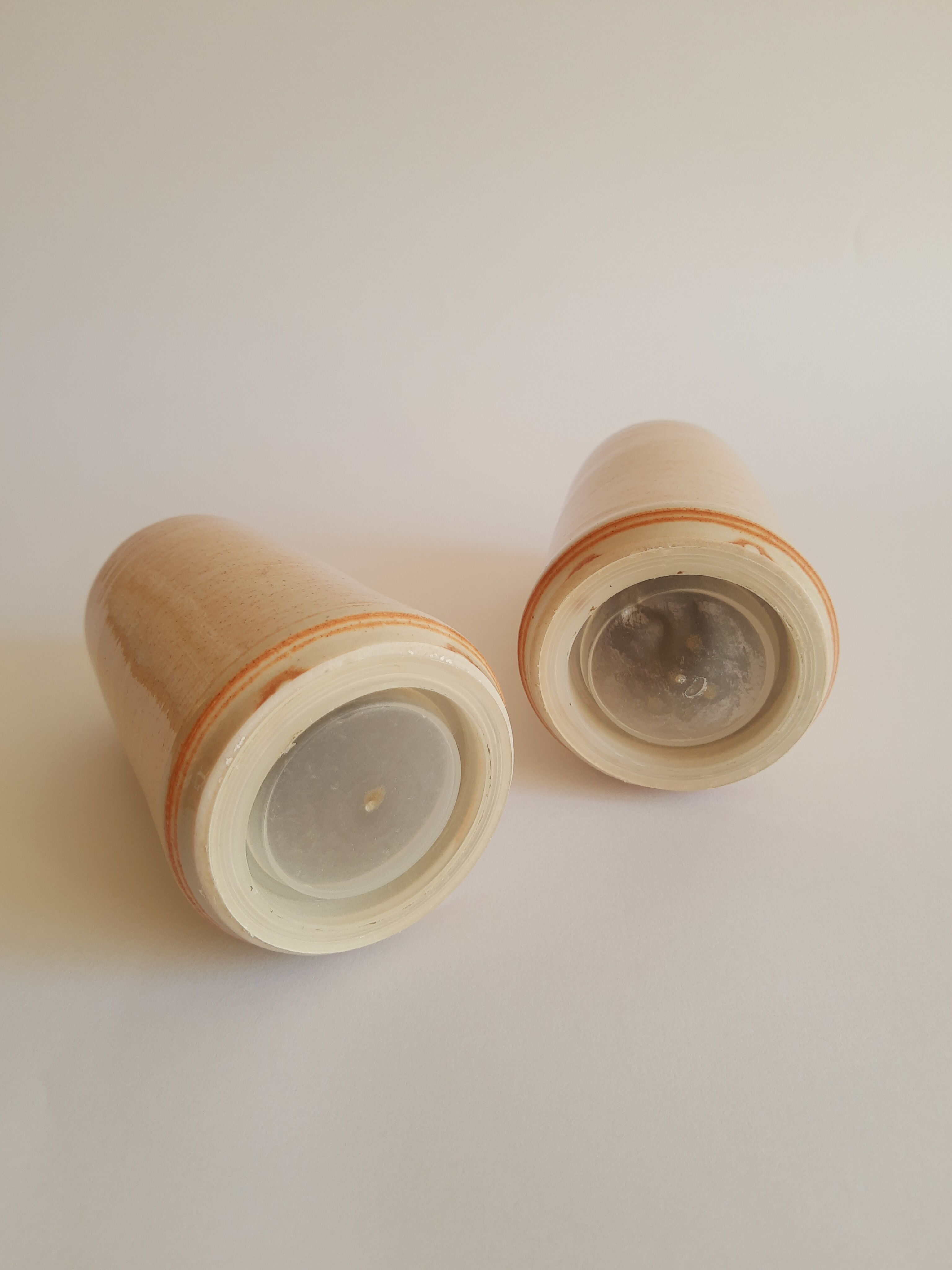 Vintage stoneware salt and pepper shaker set