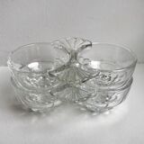 Duo of salt shakers / glass salters 50s