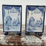 pair of square planters, Samson, quadrangular, old earthenware