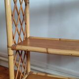 Blond rattan shelf