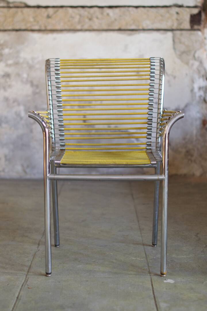 Two Rene Herbst Infabrica style Bungee armchairs