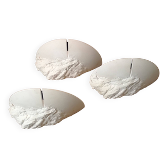 Atelier Sedap brutalist plaster wall lights model 1424, set of 3