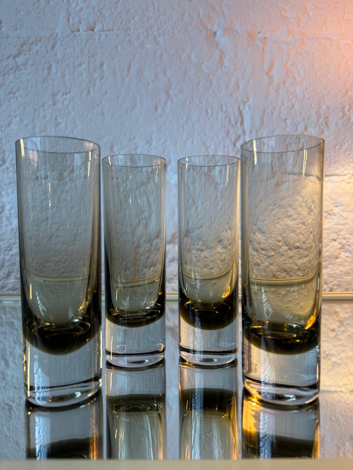 Smoked crystal water glass from the 1970s