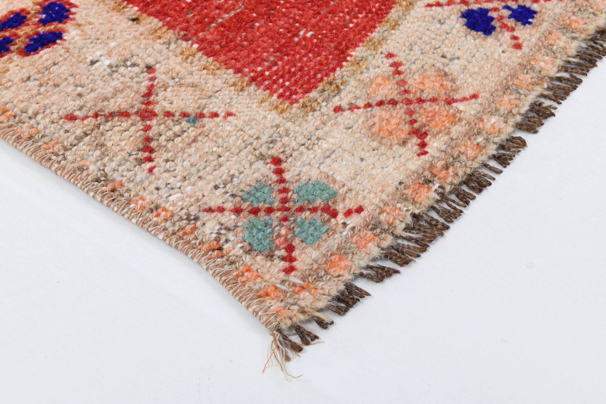 3x7 short vintage oushak runner rug