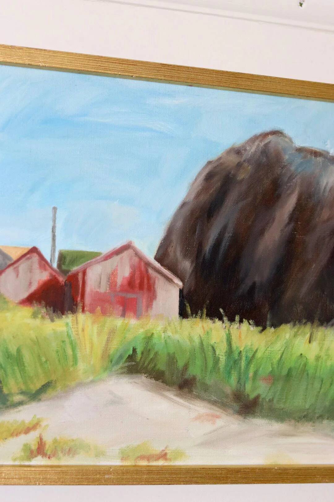 Original Swedish oil painting on canvas "Light in the Darkness"