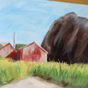 Original Swedish oil painting on canvas "Light in the Darkness"
