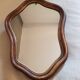 Asymmetrical mirror in vintage wood - 39x29cm
