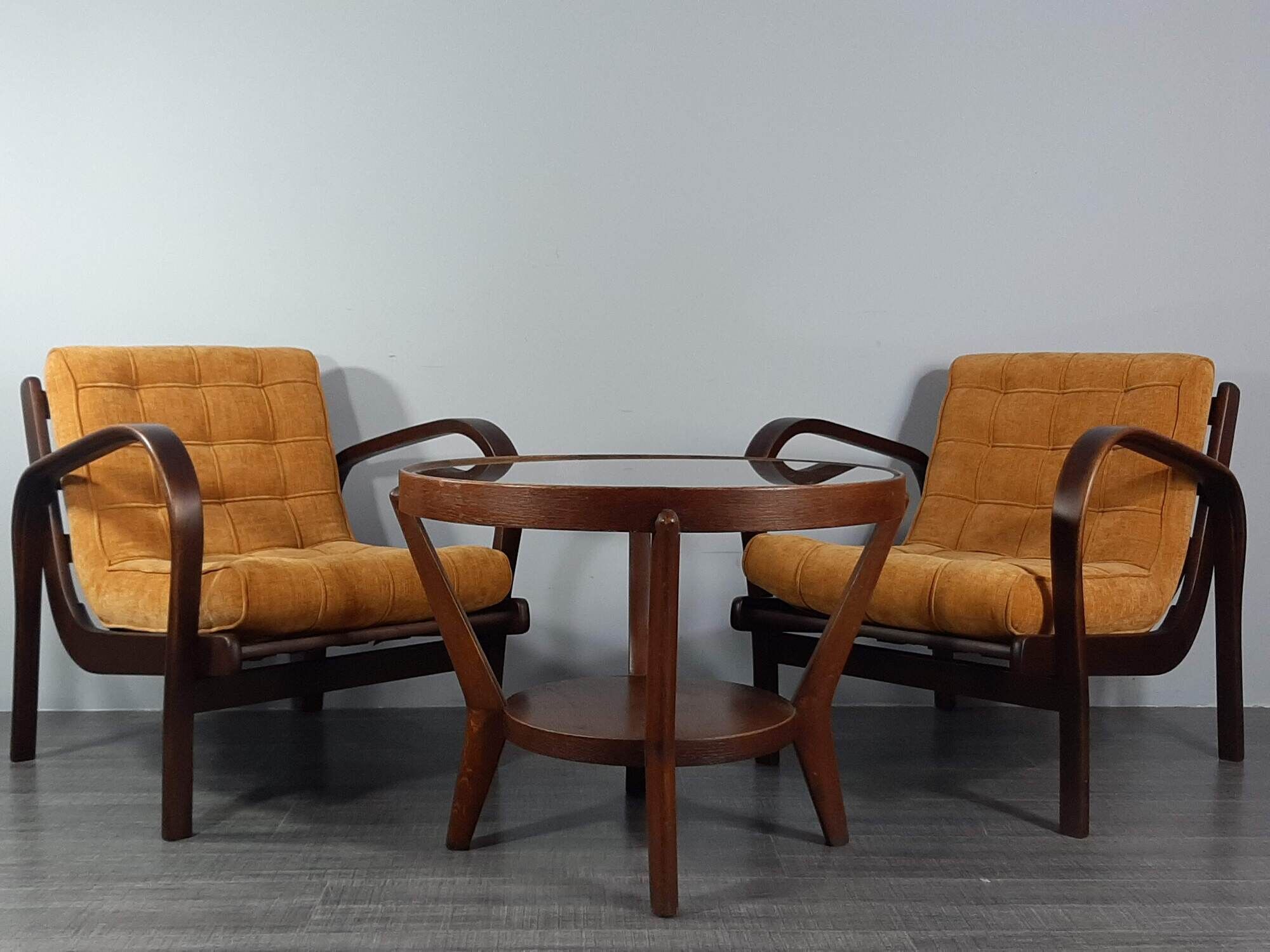 Pair of Armchairs INKA design Kropaček & Kozelka, Czech Mid-Century 1944