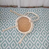 Lot of 4 bistro chairs in caned wood