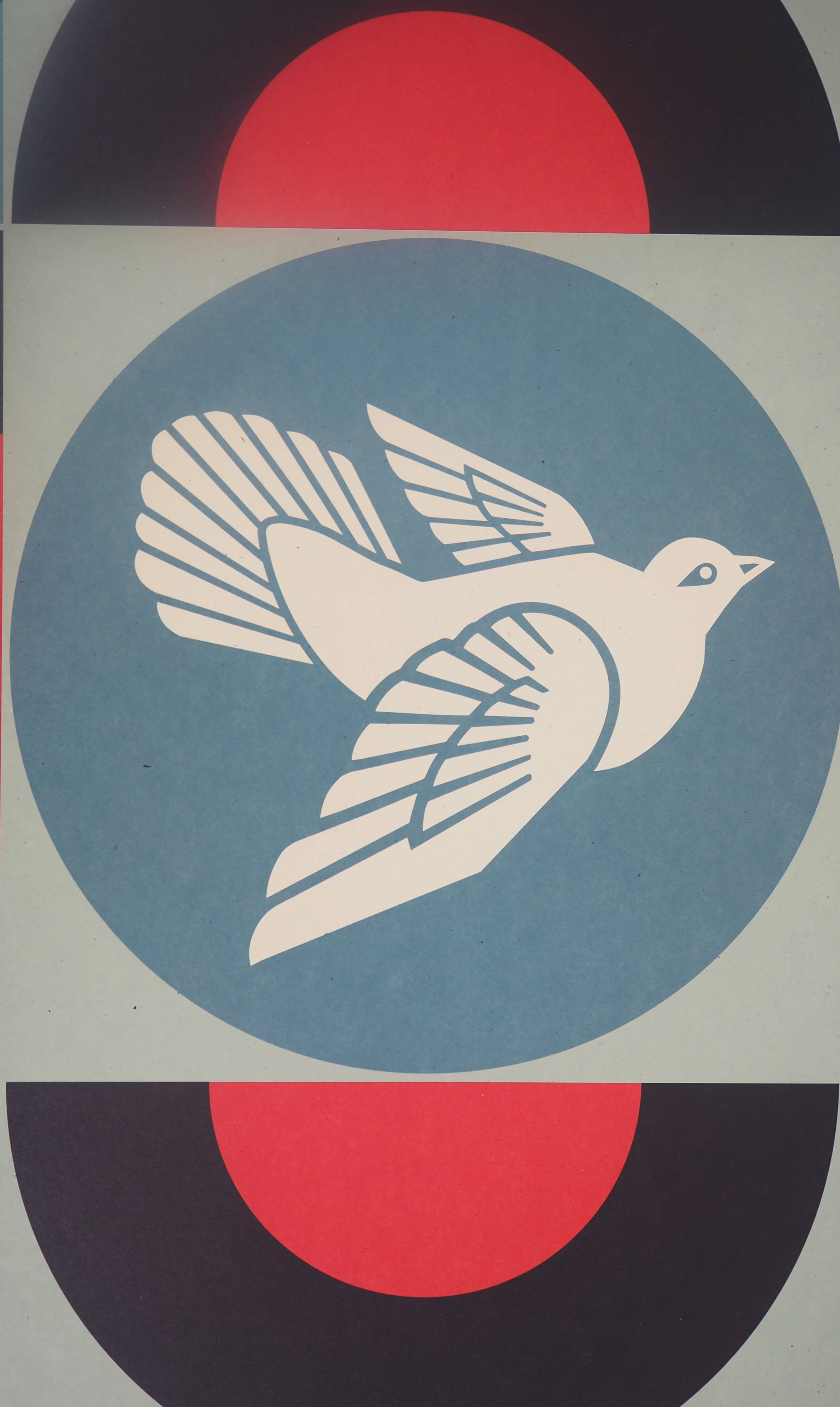 Shepard Fairey (Obey Giant): Geometric Dove Black - Signed Lithograph