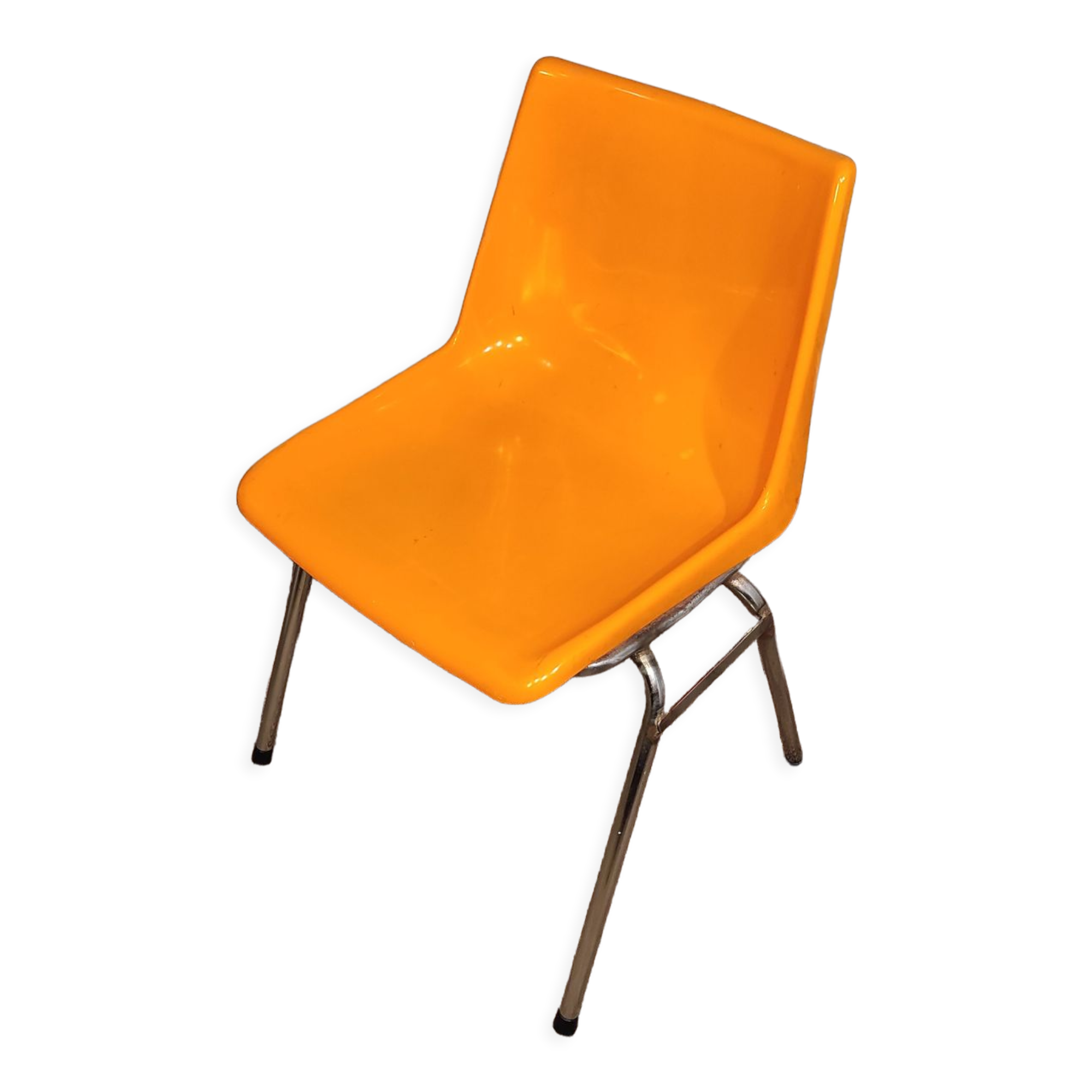 Orange plastic chair 1970