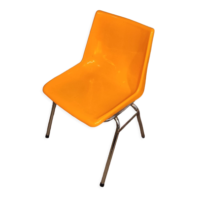 Chaise plastique orange 1970