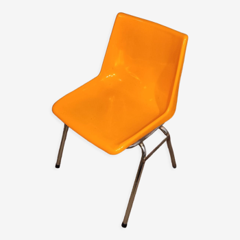 Orange plastic chair 1970