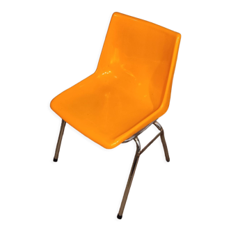 Orange plastic chair 1970