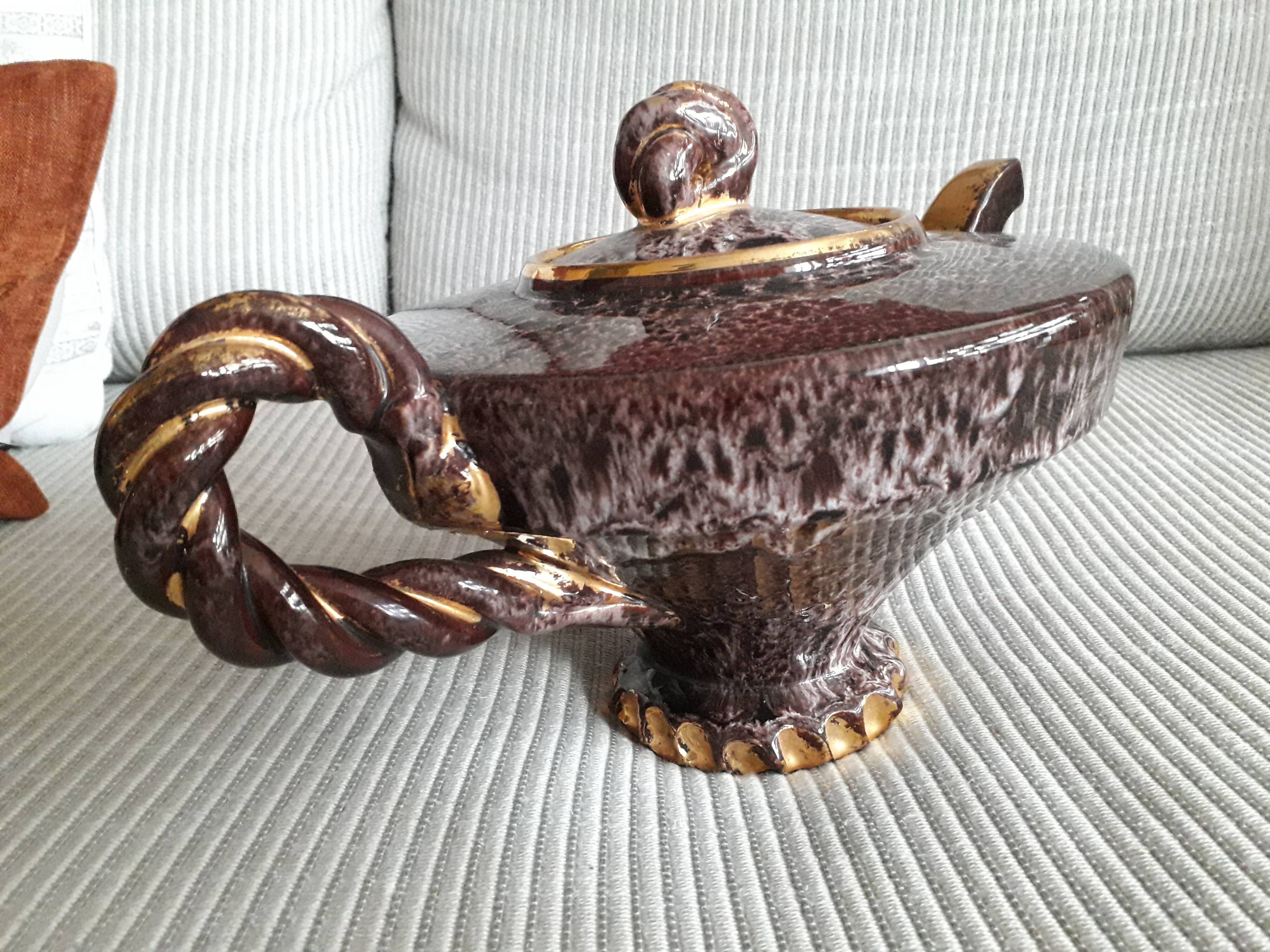 Very original rare Vallauris teapot signed Marius Giuge