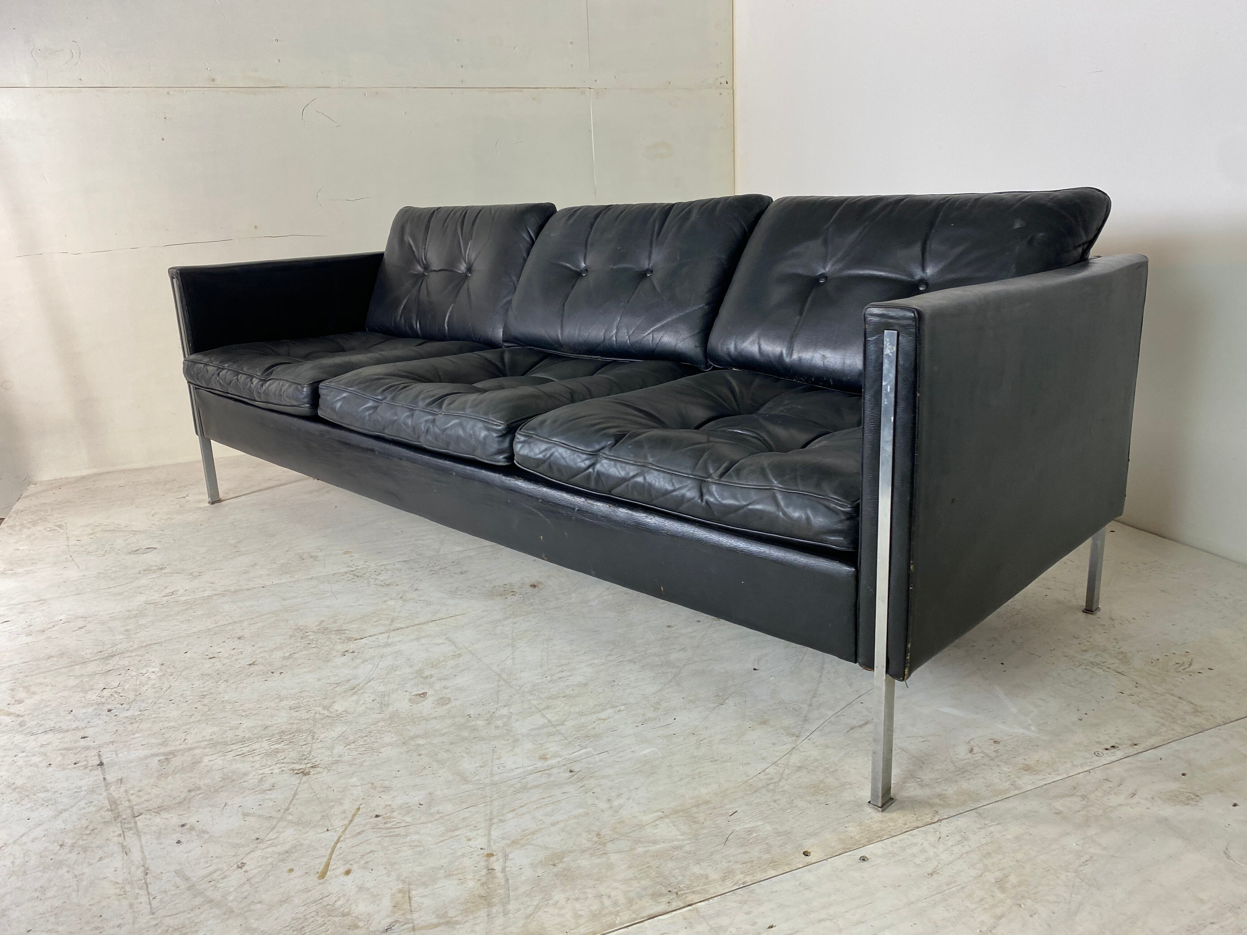 Leather No. 442/3 Sofa by Pierre Paulin for Artifort, 1960s