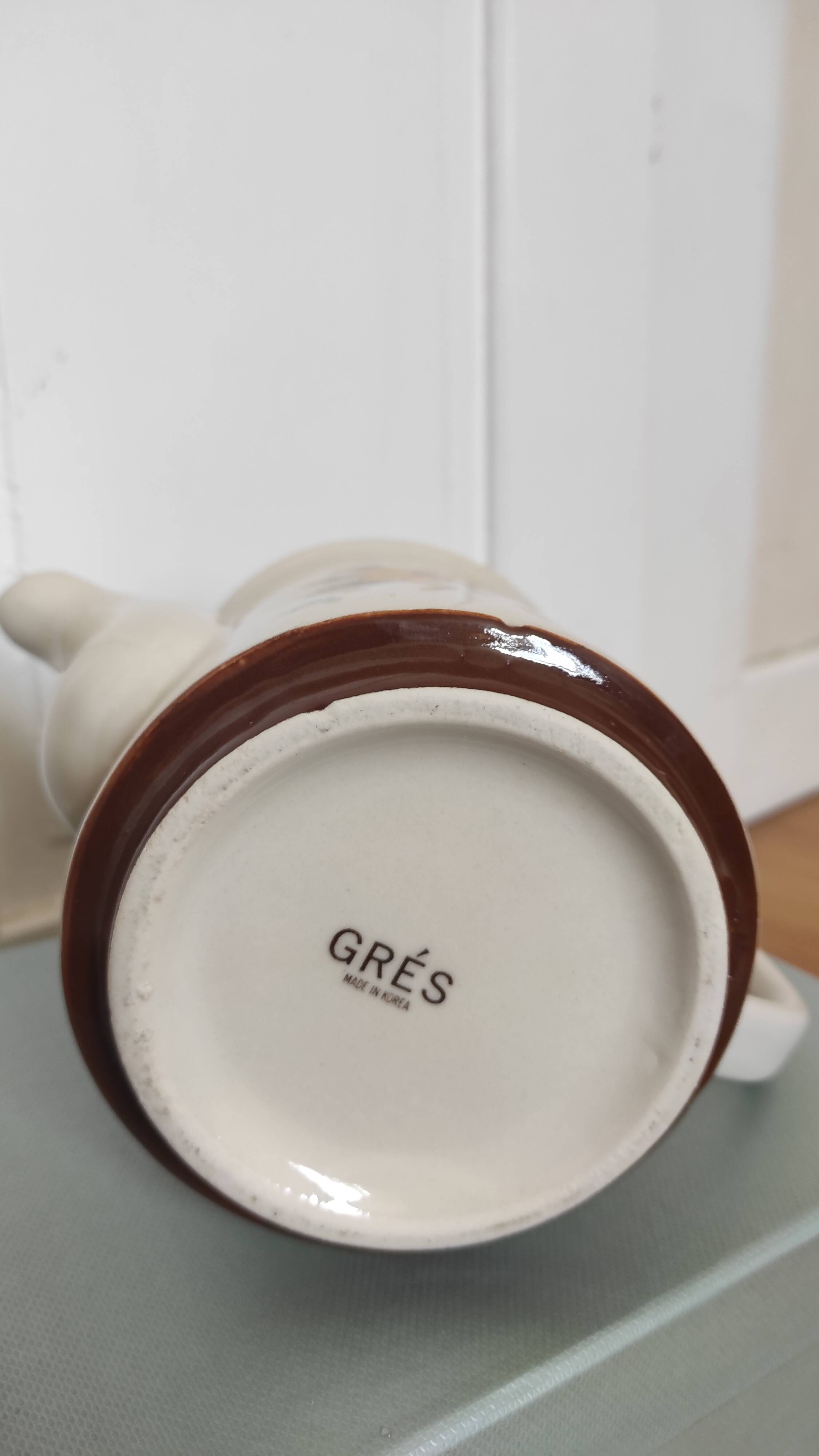 Vintage stoneware flower teapot