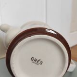 Théière fleurs vintage en grès