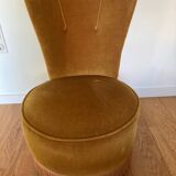 Paire de fauteuils crapaud à franges
