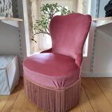 Toad chair / pink velvet heater