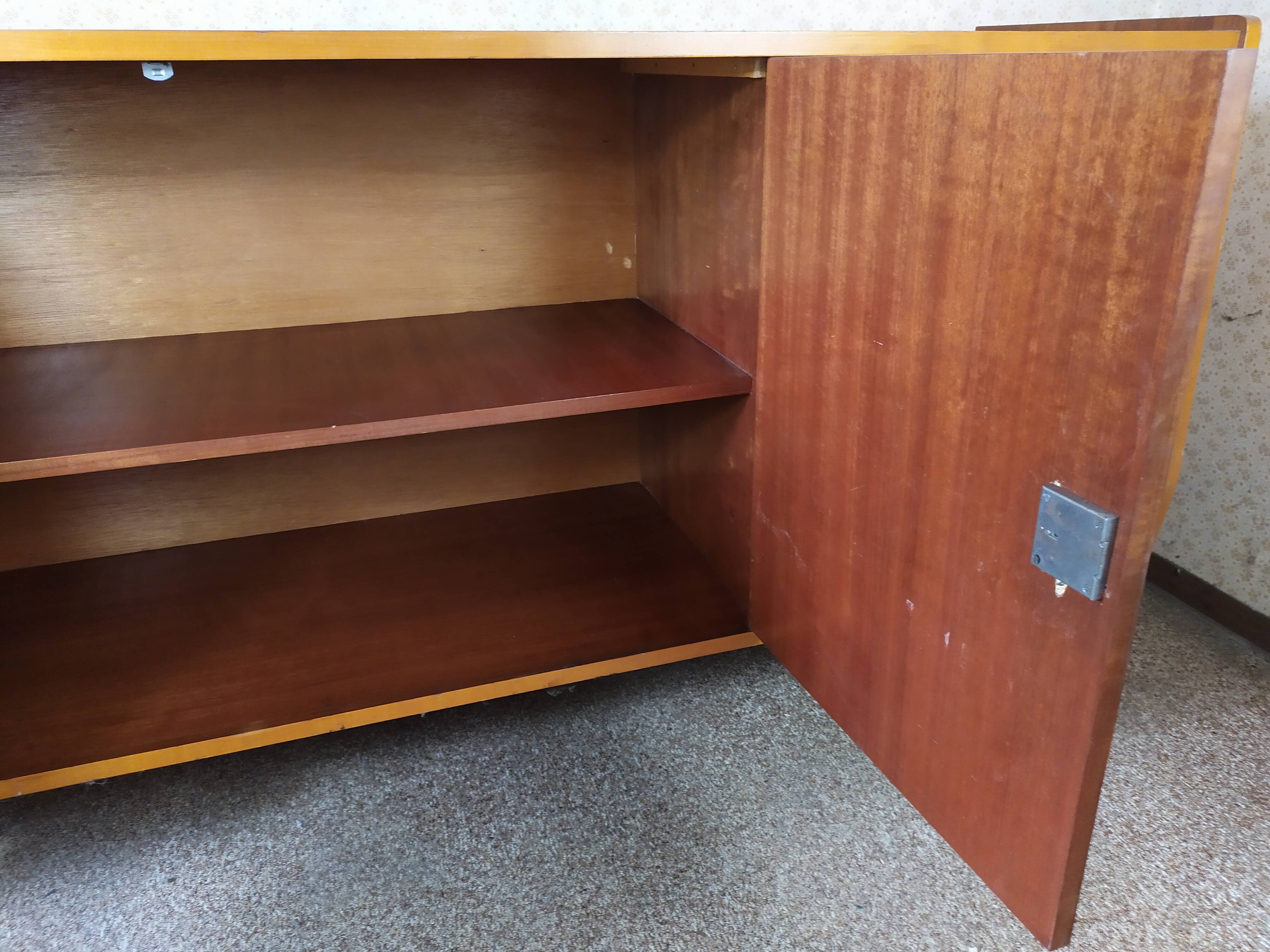 Scandinavian enfilade with showcase, compas foot