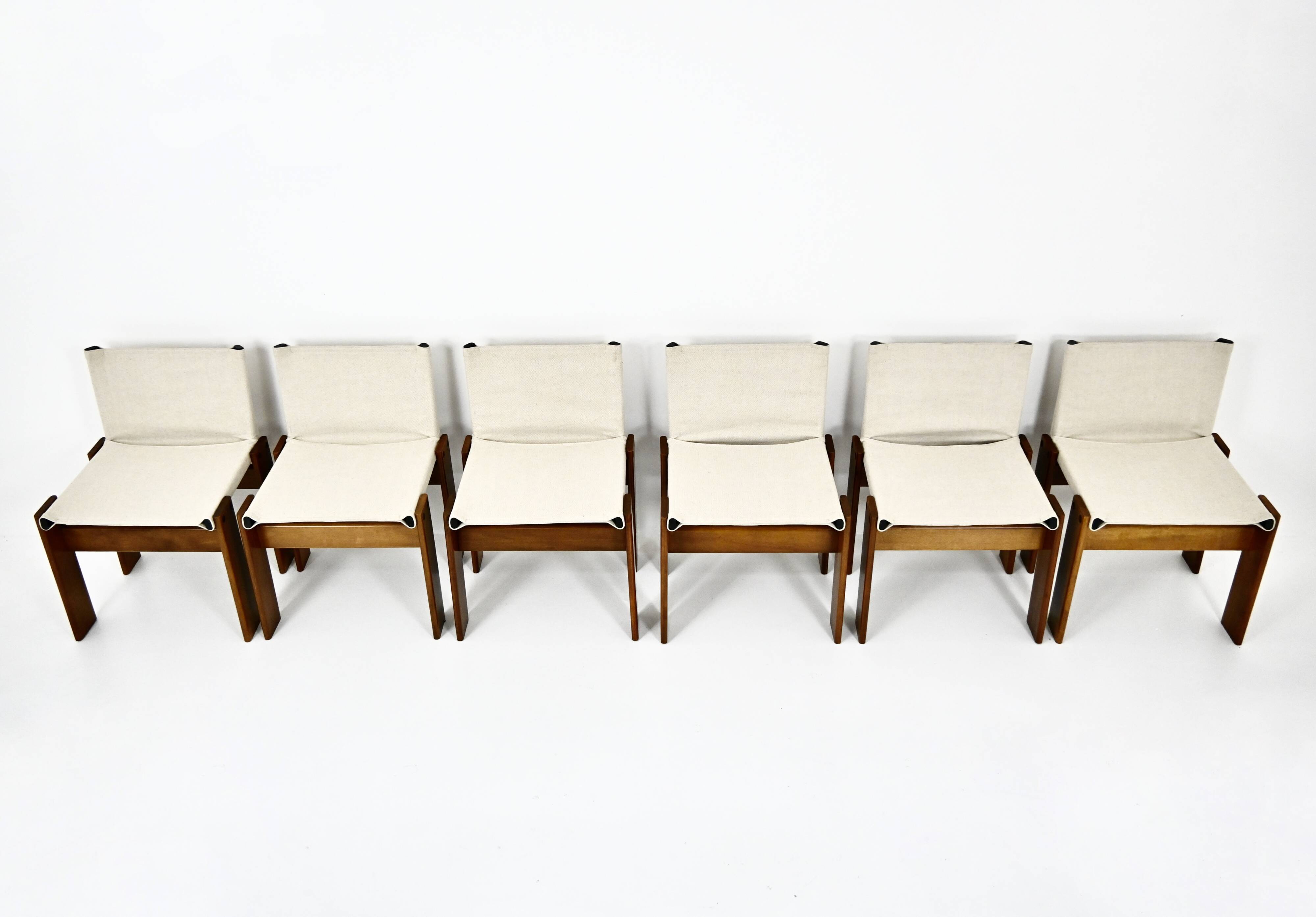 Set of 6 Monk Chairs by Afra & Tobia Scarpa for Molteni, 1970s