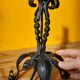Old metal lamp and fake candle