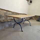 Table en fer forgé et bois massif