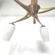 Brass and 5 opalines chandelier