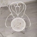 4 wrought iron garden armchairs