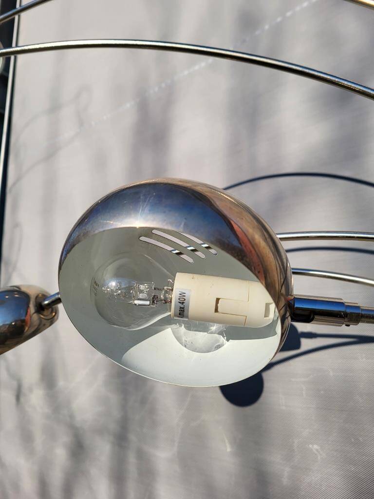 Vintage ARC floor lamp with 5 adjustable chrome arms on marble base