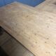 French farmhouse dining table with pine top and oak base