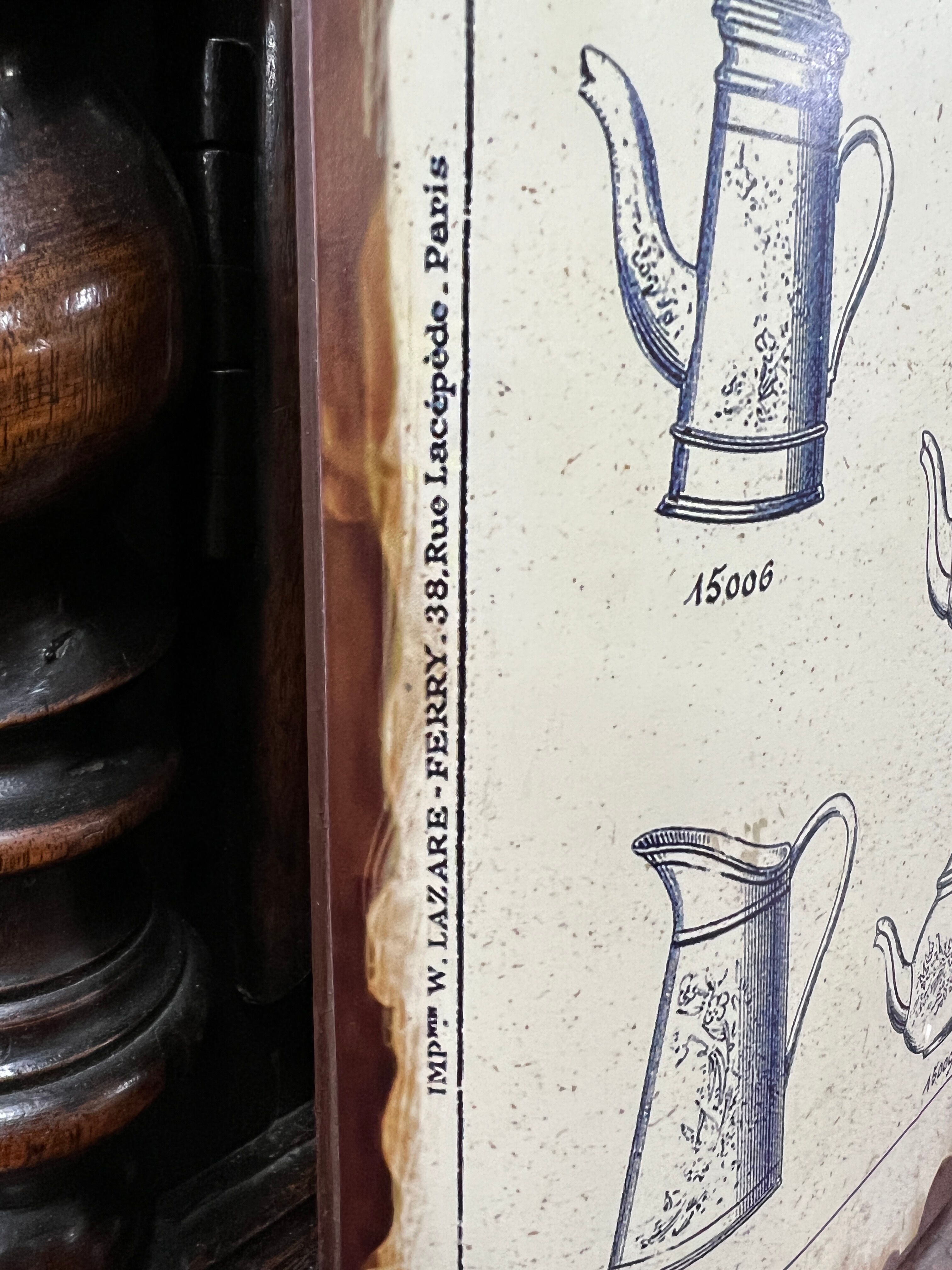 Enamelled sheet metal plate Drouot & Lefranc